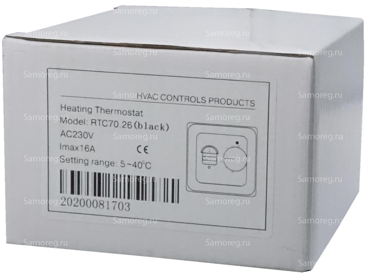 Терморегулятор HeatUp RTC70.26 чёрный матовый
