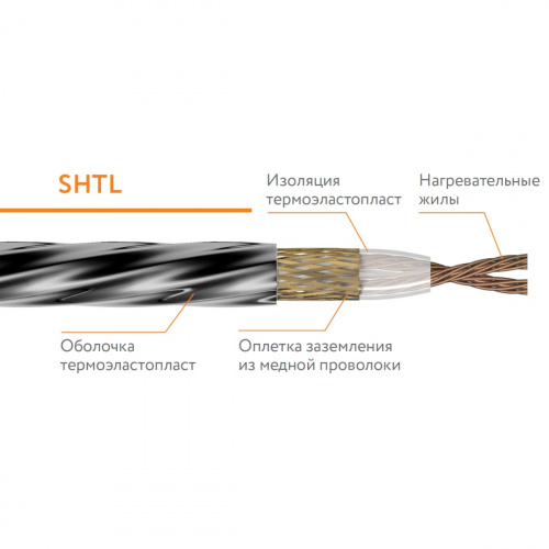 Греющий кабель ТЕПЛОЛЮКС SHTL 7,14 Ом/м 20 Вт/м 19 м 220 В