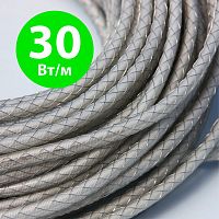 Греющий кабель RiM СНК-30 в оплётке (30 Вт/м, 220 В, 85°С/130°С, IP57, Силикон)