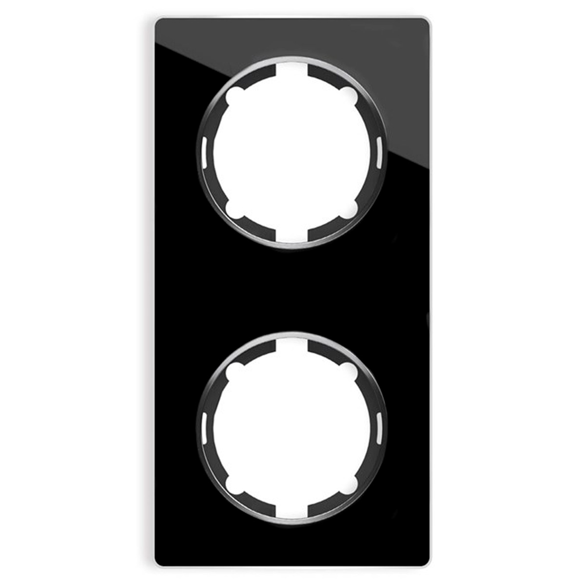 Рамка вертикальная стеклянная двойная OneKeyElectro Garda 2E52211303, чёрный