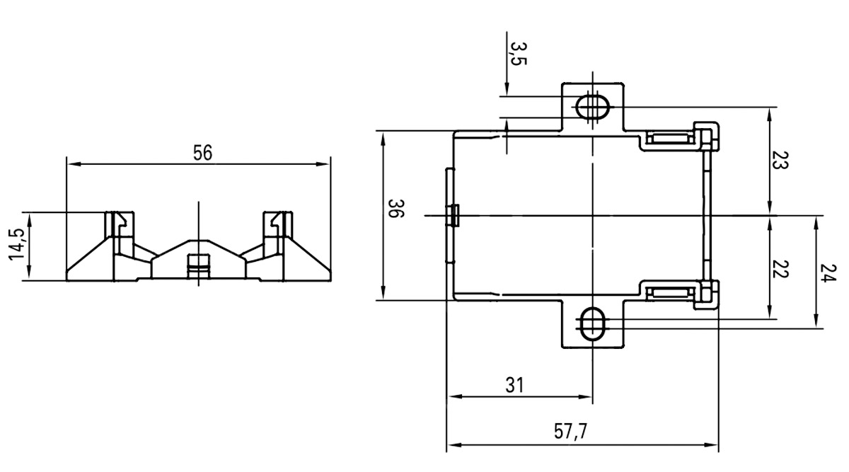 Монтажное основание Wieland Electric gesis RST DOPPELANSCHLUSS SW 01.006.1553.1