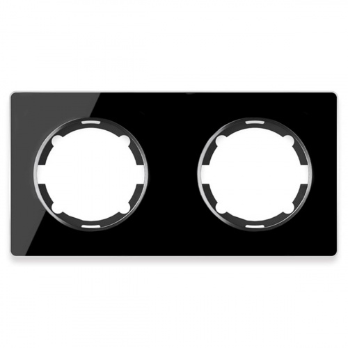 Рамка горизонтальная стеклянная двойная OneKeyElectro Garda 2E52201303, чёрный