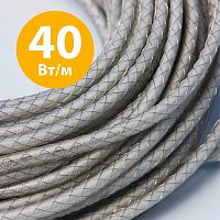 Греющий кабель RiM СНК-40 в оплётке (40 Вт/м, 220 В, 95°С/135°С, IP57, Силикон)