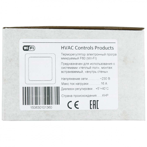 Терморегулятор HVAC F60 Wi-Fi белый фото 16