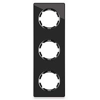 Рамка вертикальная стеклянная тройная OneKeyElectro Garda 2E52311303, чёрный