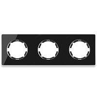 Рамка горизонтальная стеклянная тройная OneKeyElectro Garda 2E52301303, чёрный
