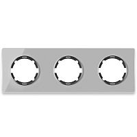 Рамка горизонтальная стеклянная тройная OneKeyElectro Garda 2E52301302, серый